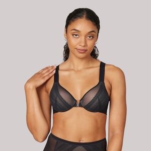 Spanx Bra-Llelujah! Illusion‎ Lace Full Coverage Bra 40D Black NWT